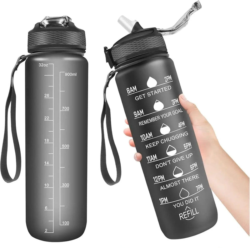 salelink.co.nz Unbranded 1L Sports Water Bottle 1L BPA Free Water Bottle With Time Marker