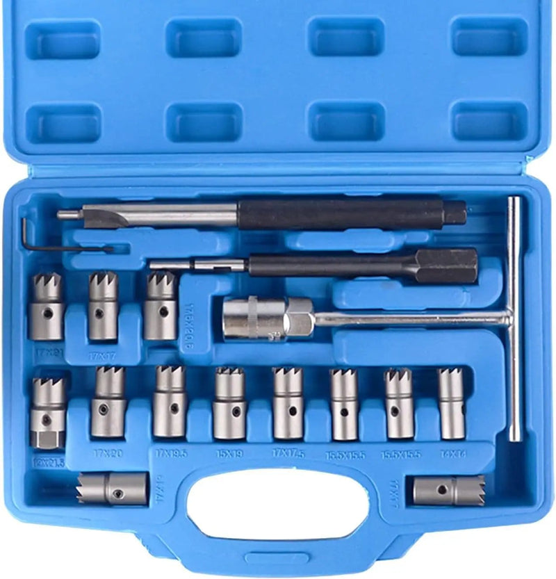 17PCS Diesel Injector Seat Cutter Cleaner Tool Set – view 2