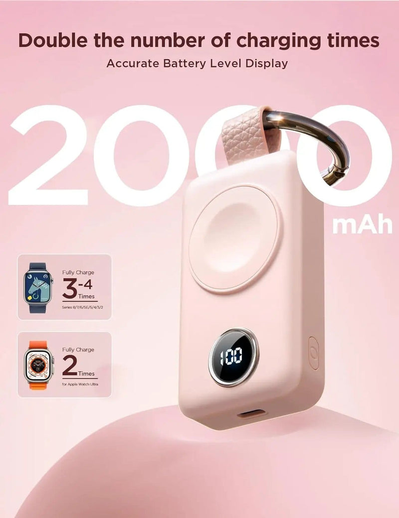 JOYROOM 2000mAh Wireless Charger For Apple Watch Pink – view 6