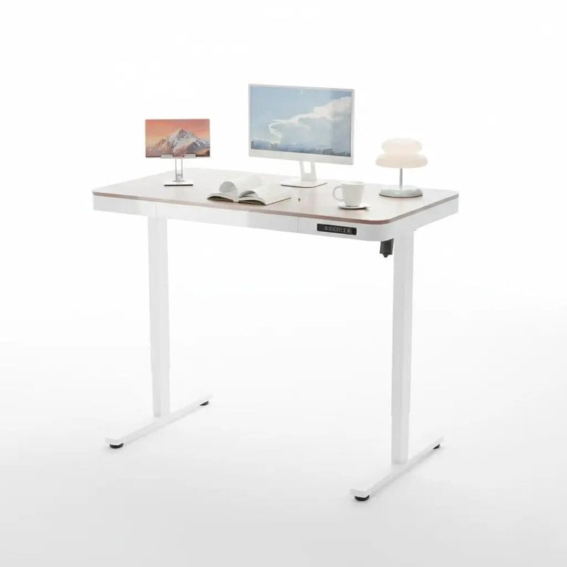 sue-e furniture Computer Desk ErgoLift Single Motor Sit Stand Desk with Drawer Maple 1.2m ErgoLift Single Motor Sit Stand Desk with Drawer Maple 1.2m