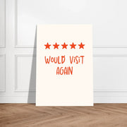 Blank Wall Print Shop Print Material Would Visit Again Would Visit Again