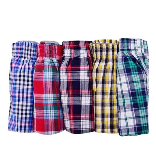 Men's Cotton Plaid Boxer Shorts - Elastic Waist | Breathable Underwear | Assorted Colours | M–3XL – view 1