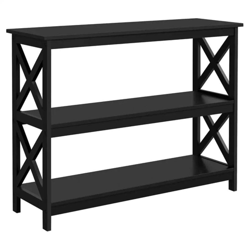 Yaheetech 3-Tier Wooden Console Table Sofa Side Table with X-shape 3-Tier Wooden Console Table Sofa Side Table with X-shape