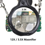 Habicare HBC 3.5X/12X Welding Magnifier with Auxiliary Clip & Stand 3.5X/12X Welding Magnifier with Auxiliary Clip & Stand