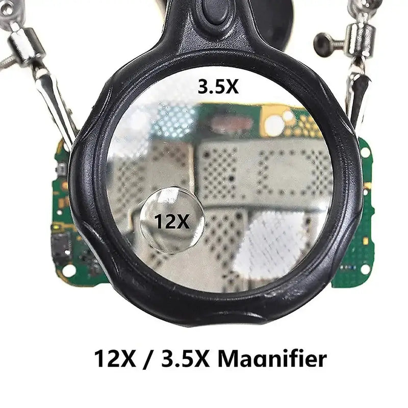 Habicare HBC 3.5X/12X Welding Magnifier with Auxiliary Clip & Stand 3.5X/12X Welding Magnifier with Auxiliary Clip & Stand