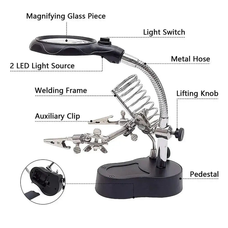 Habicare HBC 3.5X/12X Welding Magnifier with Auxiliary Clip & Stand 3.5X/12X Welding Magnifier with Auxiliary Clip & Stand