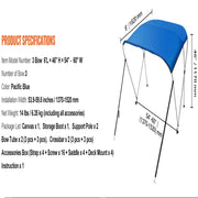 3-Bow Bimini Top Boat Canopy – 900D Polyester (different sizes available) – view 14