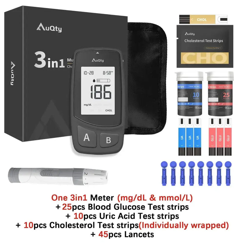 Habicare HBC 3-in-1 Blood Glucose, Uric Acid & Cholesterol Meter 3-in-1 Blood Glucose, Uric Acid & Cholesterol Meter