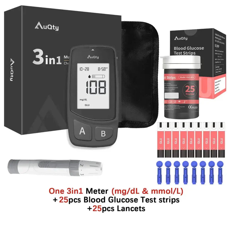 Habicare HBC 3-in-1 Blood Glucose, Uric Acid & Cholesterol Meter 3-in-1 Blood Glucose, Uric Acid & Cholesterol Meter