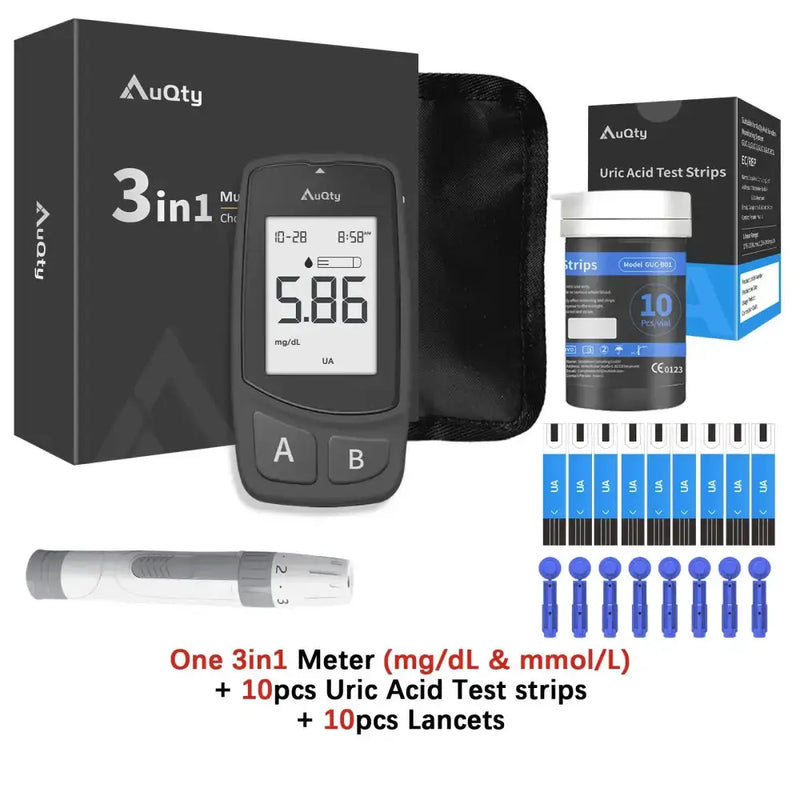 Habicare HBC 3-in-1 Blood Glucose, Uric Acid & Cholesterol Meter 3-in-1 Blood Glucose, Uric Acid & Cholesterol Meter