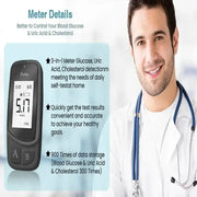 Habicare HBC 3-in-1 Blood Glucose, Uric Acid & Cholesterol Meter 3-in-1 Blood Glucose, Uric Acid & Cholesterol Meter