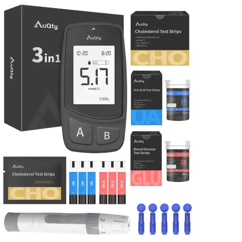 Habicare HBC 3-in-1 Blood Glucose, Uric Acid & Cholesterol Meter 3-in-1 Blood Glucose, Uric Acid & Cholesterol Meter