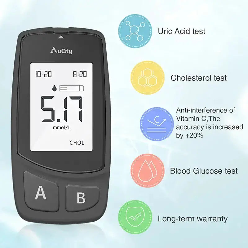 Habicare HBC 3-in-1 Blood Glucose, Uric Acid & Cholesterol Meter 3-in-1 Blood Glucose, Uric Acid & Cholesterol Meter