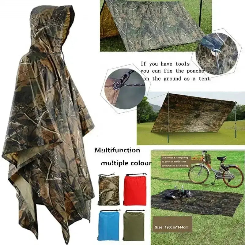Habicare SS 3 in 1 Rain Poncho / Waterproof Tent / Picnic Mat Habicare Camouflage 3-in-1 Rain Poncho & Shelter