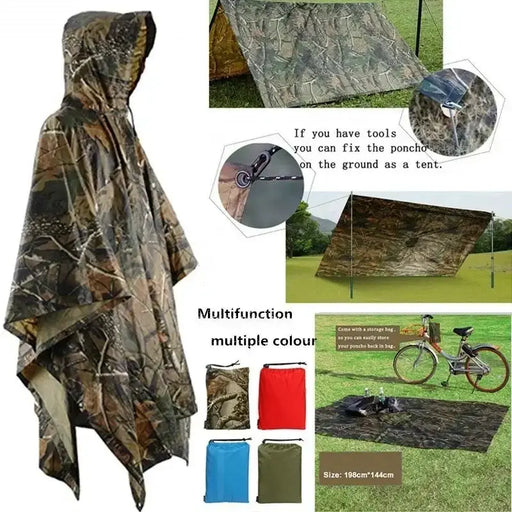 Habicare SS 3 in 1 Rain Poncho / Waterproof Tent / Picnic Mat Habicare Camouflage 3-in-1 Rain Poncho & Shelter