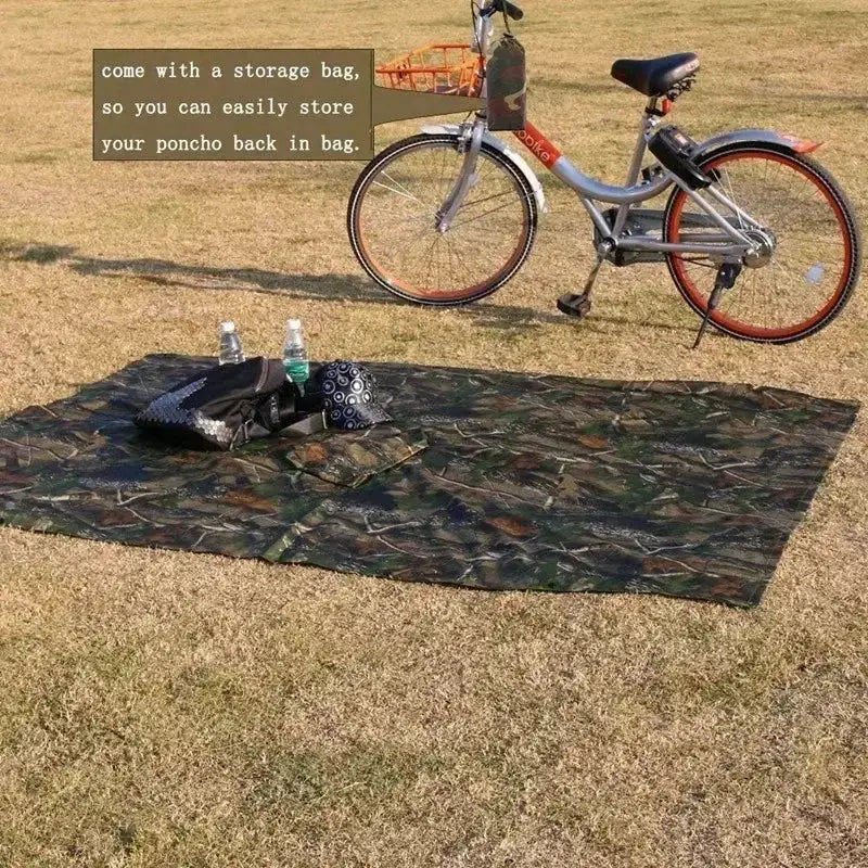 Habicare SS 3 in 1 Rain Poncho / Waterproof Tent / Picnic Mat Habicare Camouflage 3-in-1 Rain Poncho & Shelter