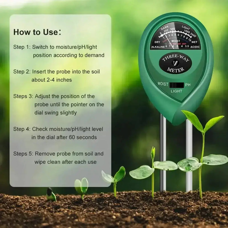 Habicare HBC Soil Meter (Moisture, Light, PH) Soil Meter (Moisture, Light, PH)
