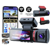 3-Lens Car Camera – Front/Inside/Rear 4K DVR (different models available) – view 2