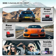 3-Lens Car Camera – Front/Inside/Rear 4K DVR (different models available) – view 3