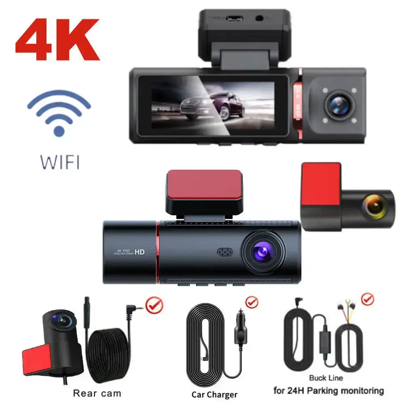 3-Lens Car Camera – Front/Inside/Rear 4K DVR (different models available) – view 15