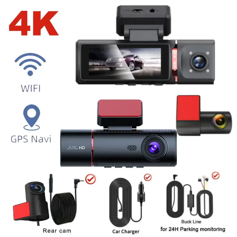 3-Lens Car Camera – Front/Inside/Rear 4K DVR (different models available) – view 16