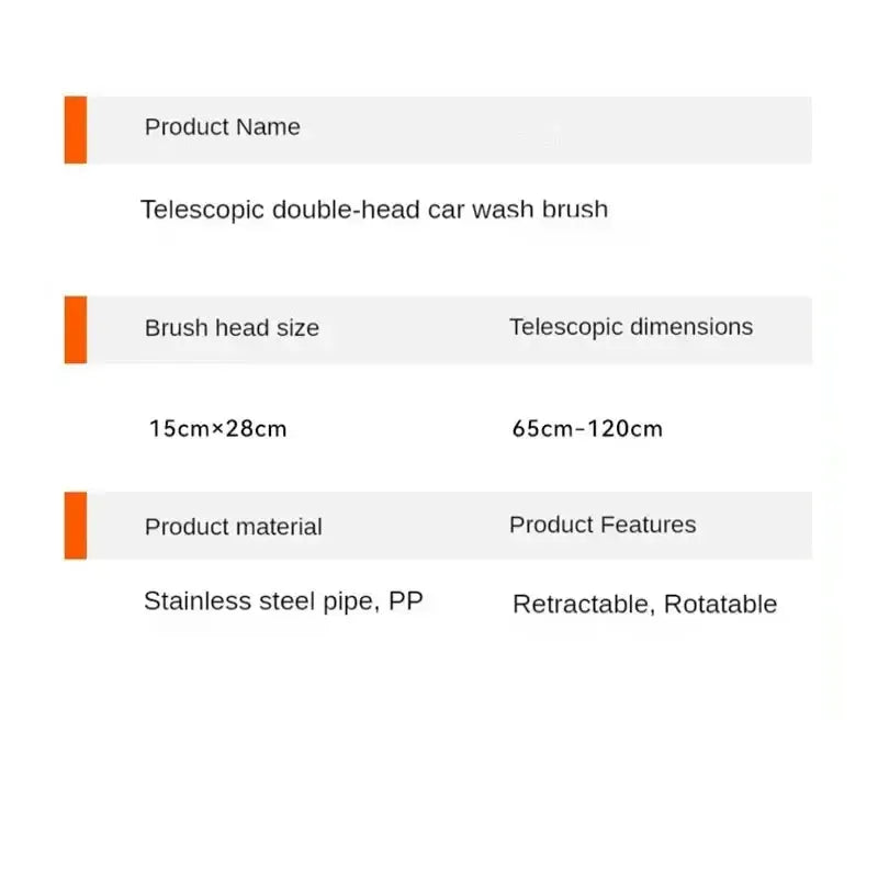 3-Section Telescopic Car Wash Mop with Double Brush Head – view 17