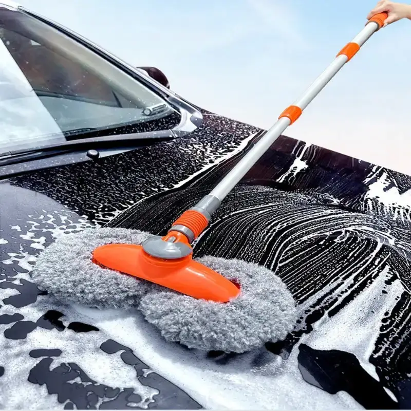 3-Section Telescopic Car Wash Mop with Double Brush Head – view 13