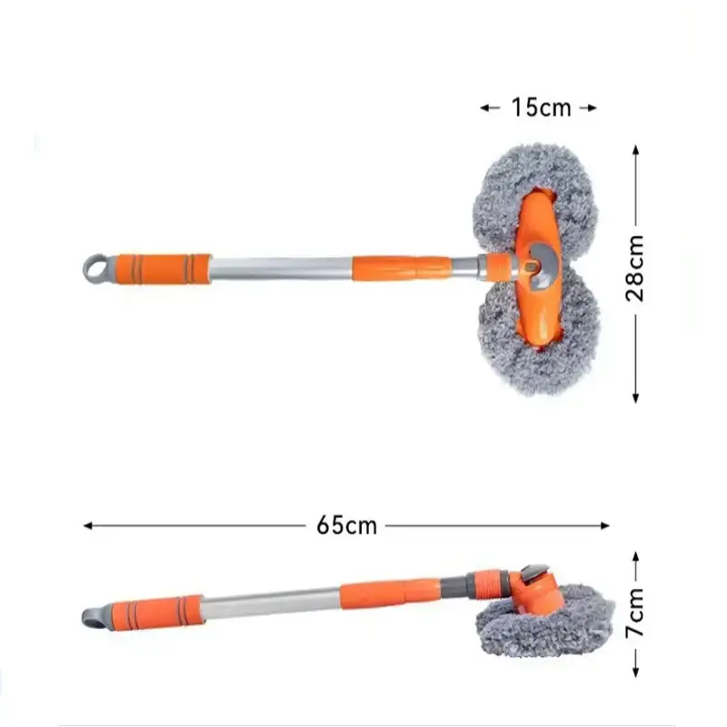 3-Section Telescopic Car Wash Mop with Double Brush Head – view 16