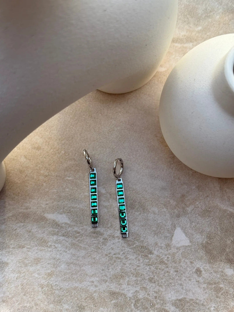 Tahana Jewellery Tāhū Hiriwa Kākāriki Silver Earrings Tāhū Hiriwa Kākāriki Silver Earrings