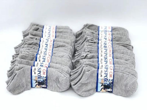 dealonline.co.nz dealonlinenz (60 Pairs) Thin Ankle Socks - GREY - M7-11/ W8-12 60 Pairs Grey Thin Ankle Socks Cotton Blend