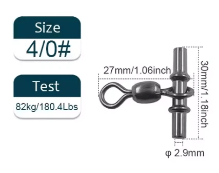30mm 82kg Sleeves 3-way Fishing Swivels Crane 10 PK 2.9mm Line Size – view 2