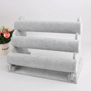 GREY Velvet 3-Level Bracelet Watch Display Stand/Holder – view 2