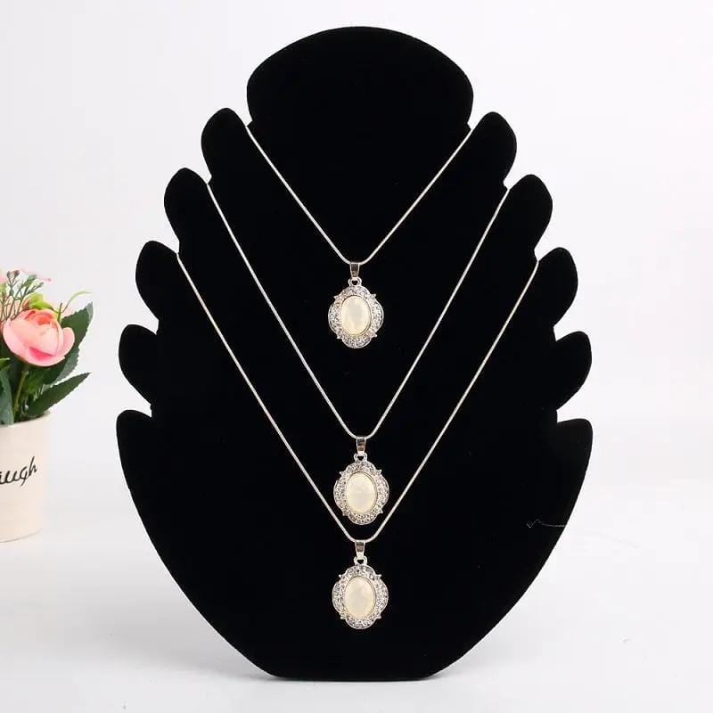 dealonline.co.nz dealonlinenz VELVET DISPLAY NECKLACE STAND - BLACK Soft Velvet Necklace Display Stand Black Holder