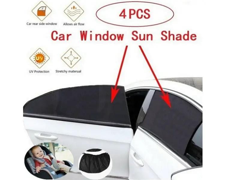 4pcs/set Car Front & Rear Side Window Sun Shade Cover Visor Mesh Shield Sunshade – view 1