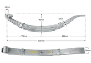 Trojan Multi Leaf Spring Kit Short Series 50mm 1750kg Per Pair For Single-Axle Trailers Stable Handling – view 2