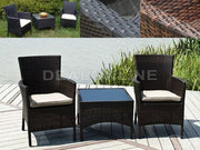 Black 3PC Set PE/PVC Rattan Patio Chairs & Side Table 3PC Set – view 2