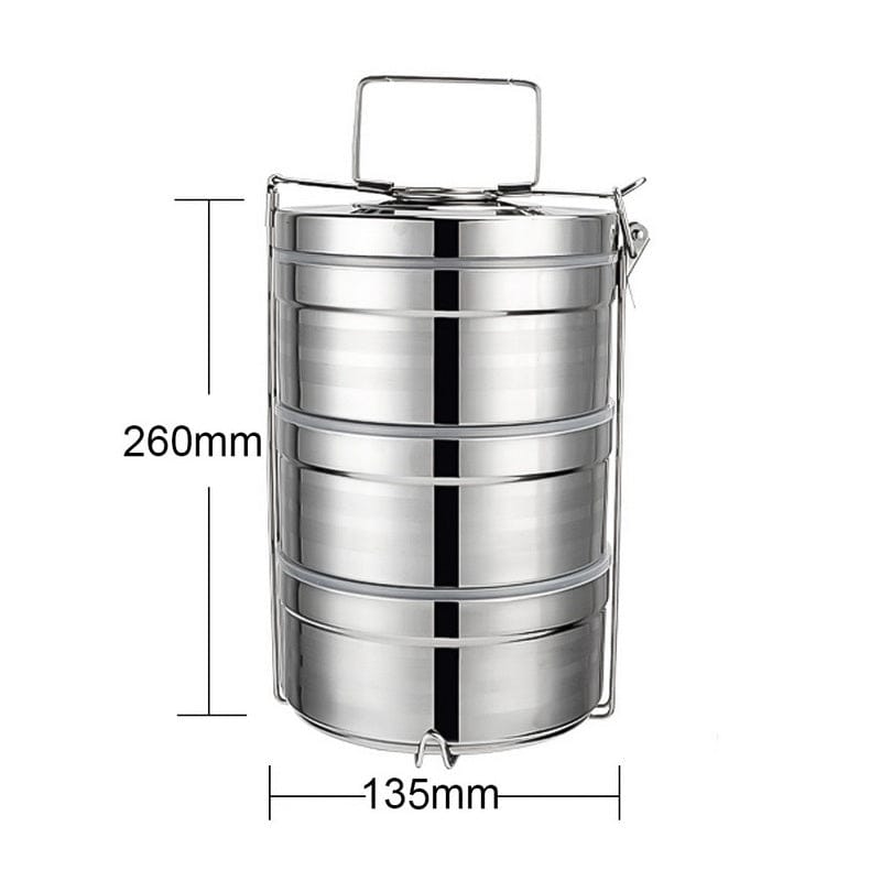 Mead's Supply & Equipment Outfitters limited Camp Cookware & Food Storage Stainless Steel Insulated Lunch Box Stackable Bento Containers With Lock Handle Stainless Steel Insulated Bento Lunch Box Set With Lock