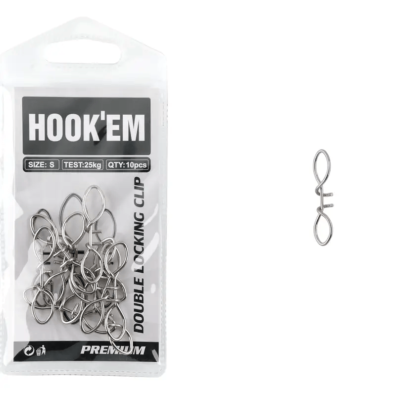 Hook Em Double Locking Clip Medium 45mm Rated 52kg Rigging Australian Made