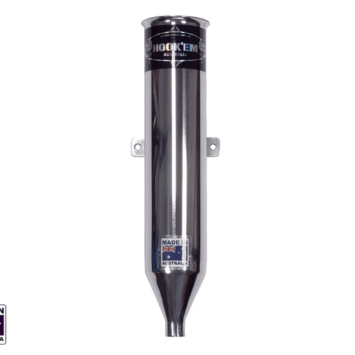 Hook Em 3 Inch Flared Live Bait Tube Half Inch Inlet Stainless Steel Fixed Mount