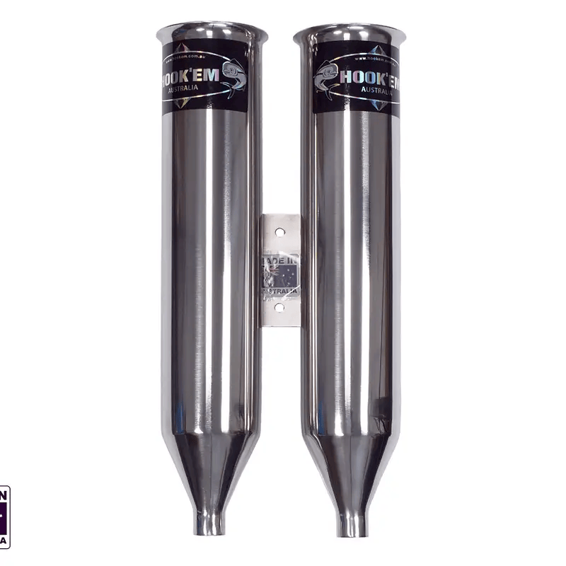 Hook Em Double Live Bait Tube 3 Inch Straight Quick Release Stainless Steel