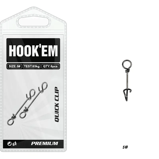 Hook Em Quick Clips Size 4 Tested 55kg Pack of 10 Australian Made