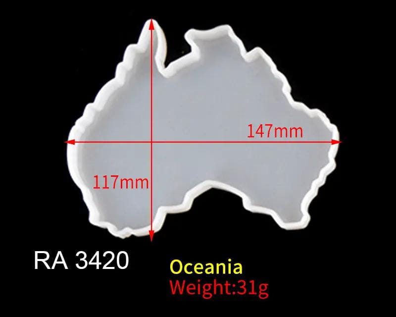 Resin Art NZ Moulds World Map Moulds - Oceania World Map Moulds - Oceania | NZ