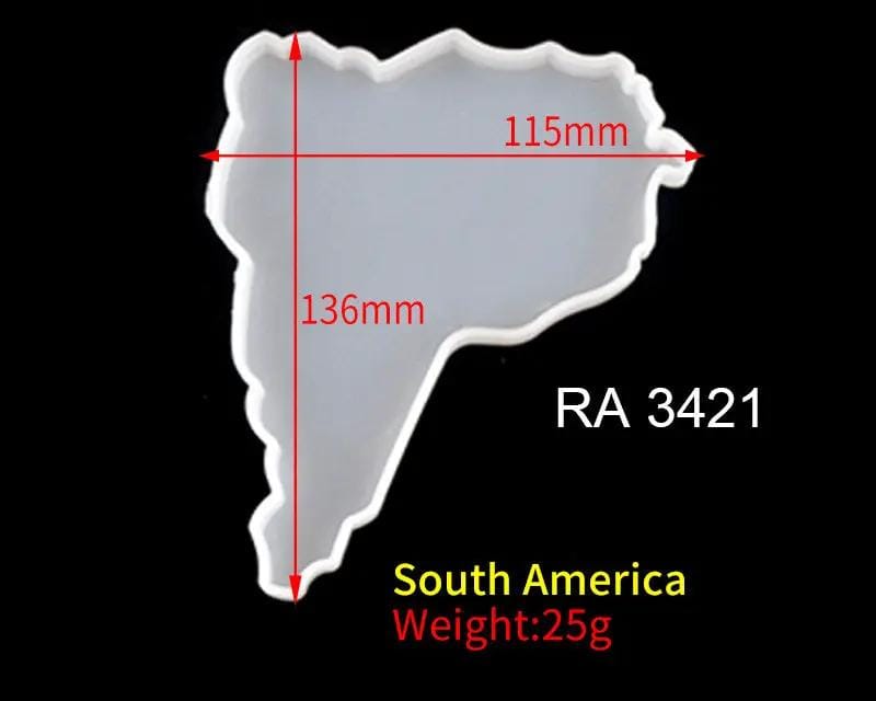 Resin Art NZ Moulds World Map Moulds - South America World Map Moulds - South America | NZ