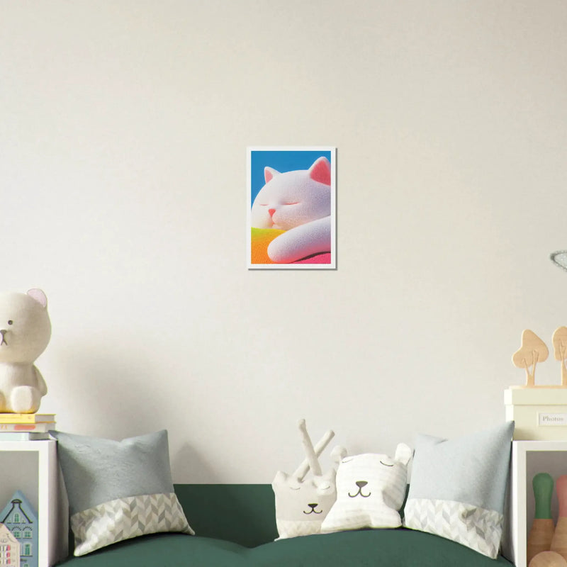 Blank Wall Print Shop Print Material Fluffy Cat Asleep Fluffy Cat Asleep
