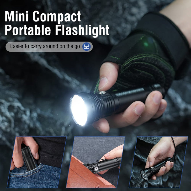 BORUIT ET28 Super Bright Led Torch Rechargeable Compact Flashlight IPX65 – view 4
