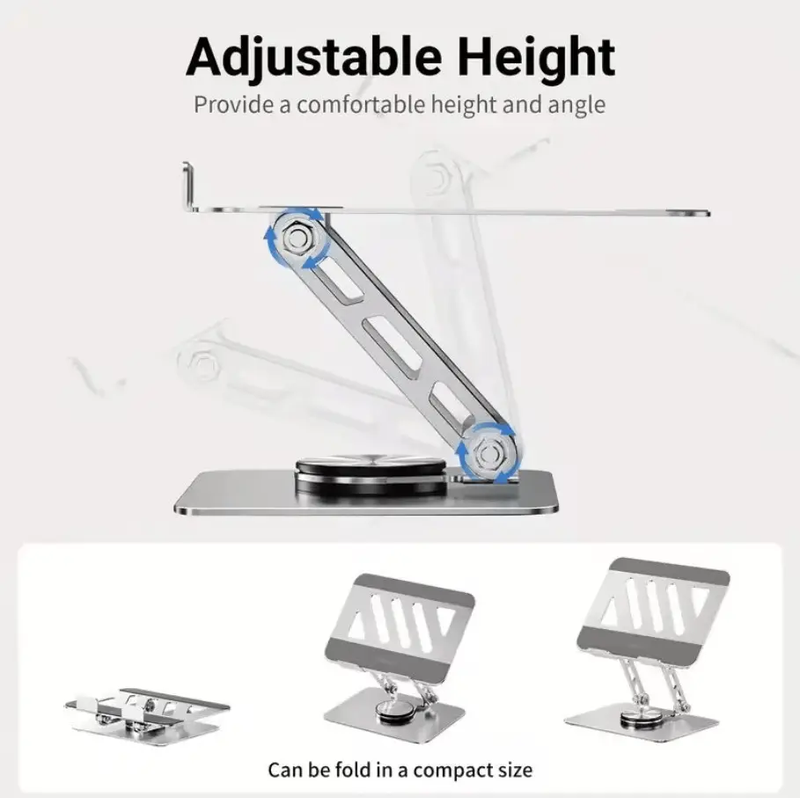 Adjustable 360 Degree Rotating Foldable Laptop Stand with Cooling Mount – view 4