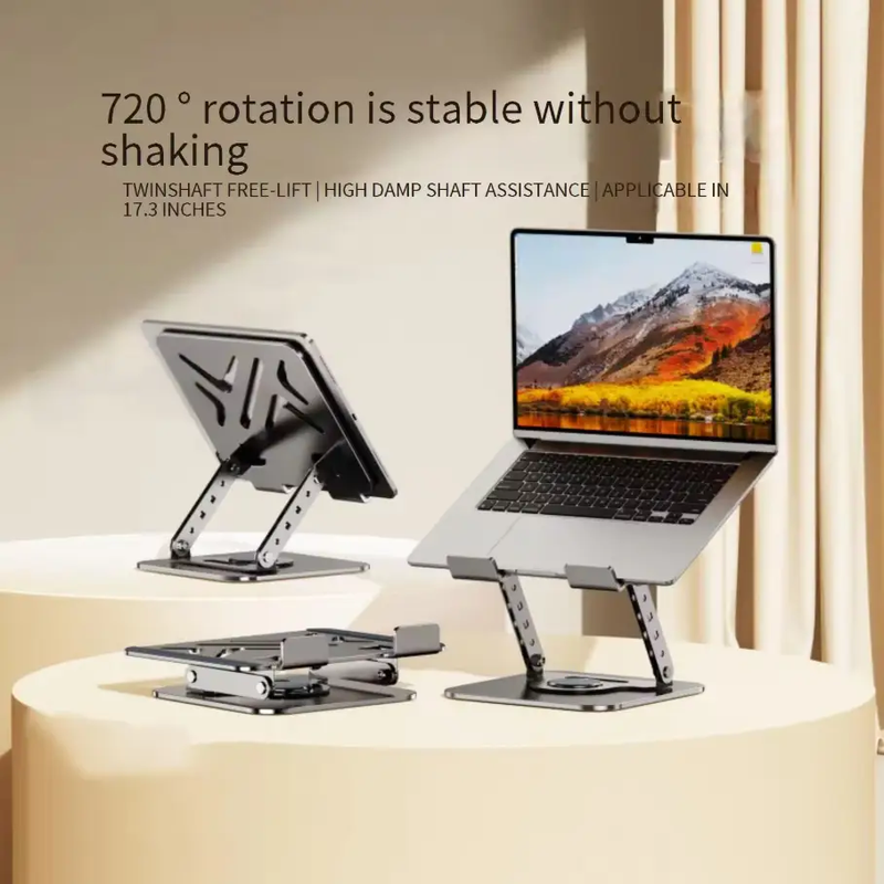 360° Rotating Adjustable Aluminum Laptop & Tablet Stand for Desktop – view 2