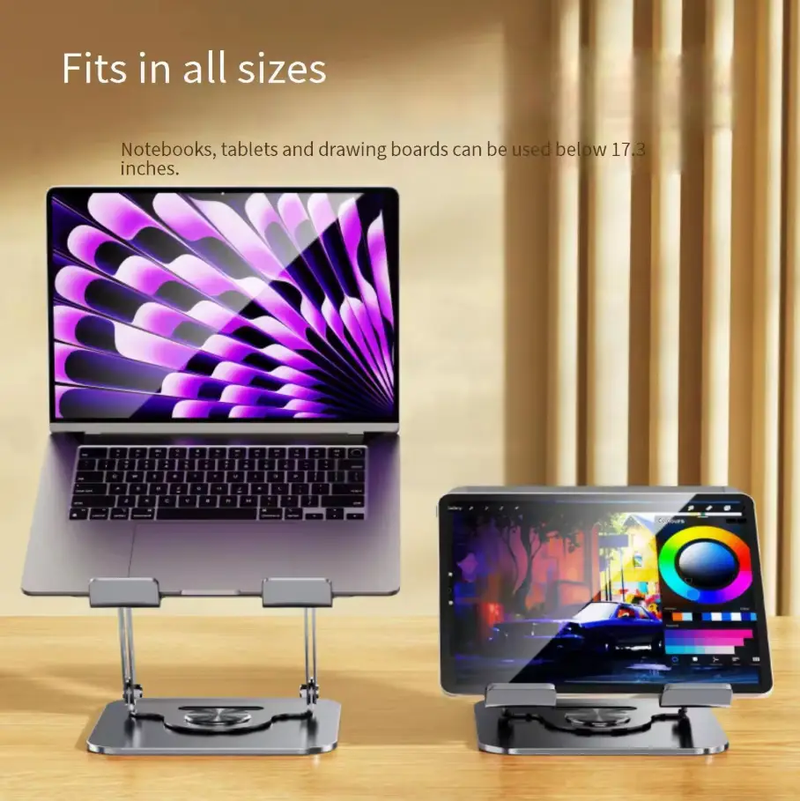 360° Rotating Adjustable Aluminum Laptop & Tablet Stand for Desktop – view 5