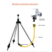 360° Rotating Garden Sprinkler with Tripod Irrigation Stand – view 2