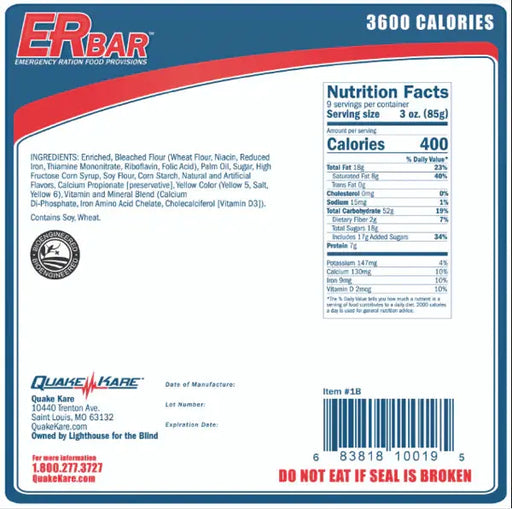 The Survival Co. 3600 Calorie Emergency Ration Bar 3600 Calorie Emergency Ration Bar | NZ